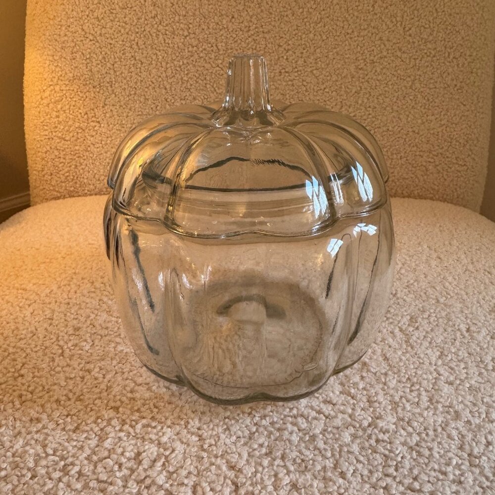 Glass Pumpkin Candy Jar